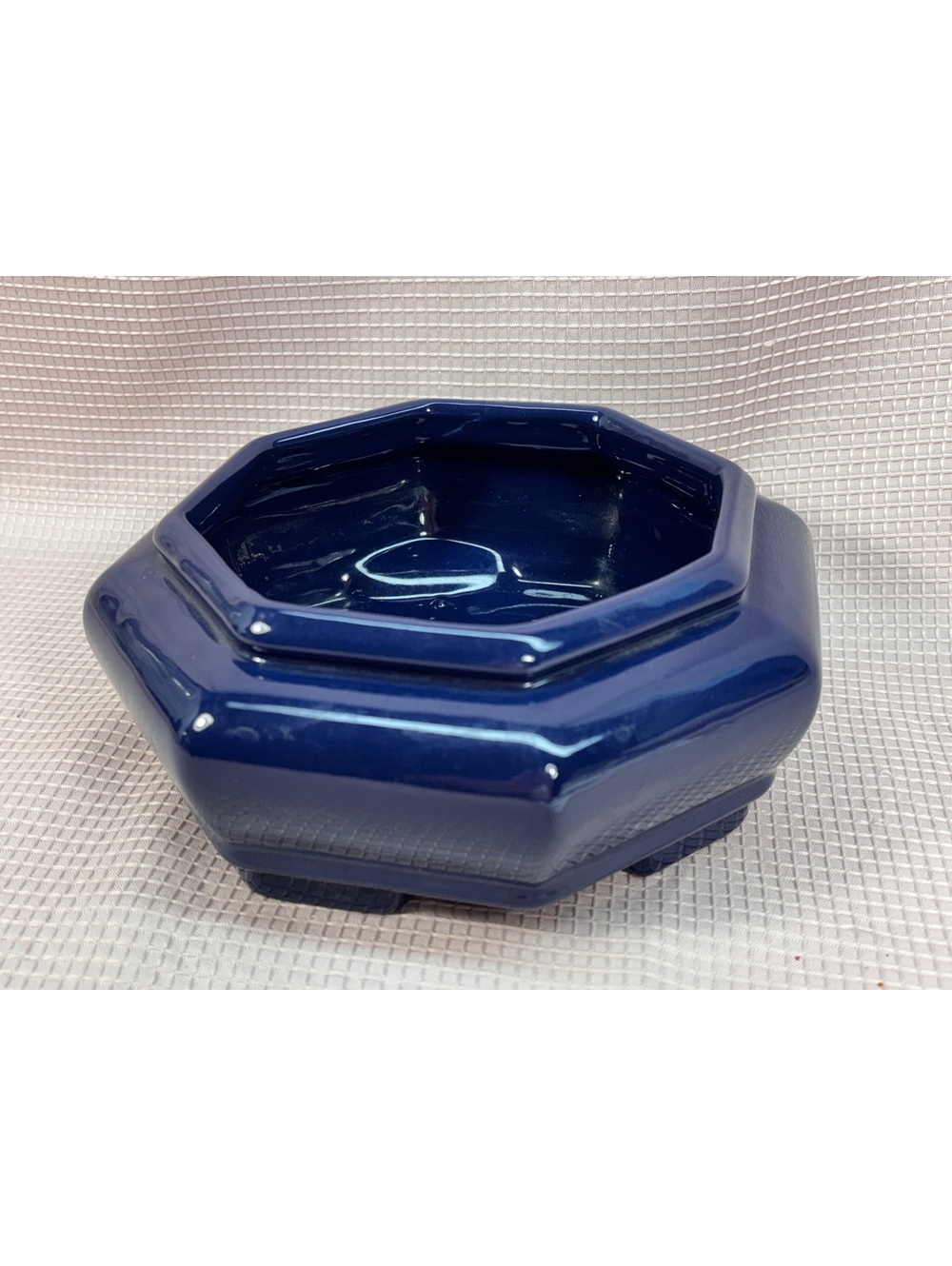 272 - Haeger style blue planter pot octagon shape #5155